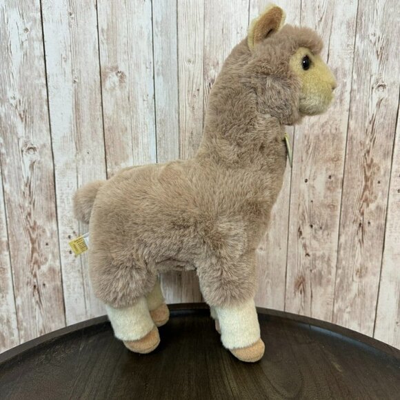 Miyoni by Aurora Alpaca Llama Stuffed Plush Animal Toy Brown 13'' - Picture 3 of 11